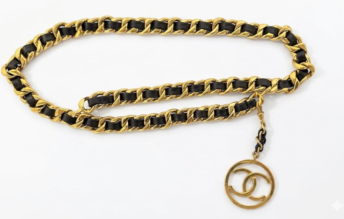 Heavy Chain Belt — Black Leather