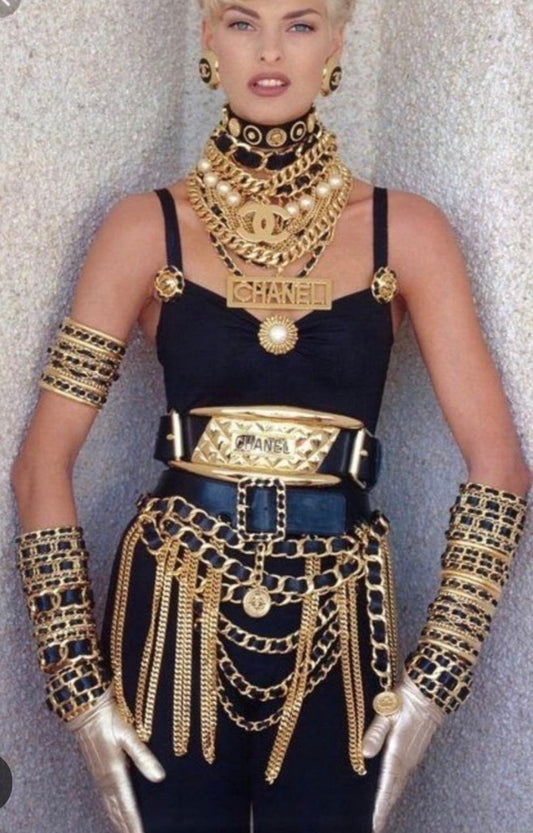 Heavy Chain Belt — Black Leather
