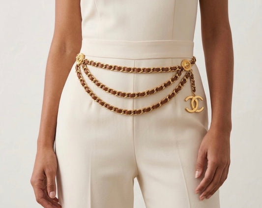 Lion Three-Chain Belt — Leather