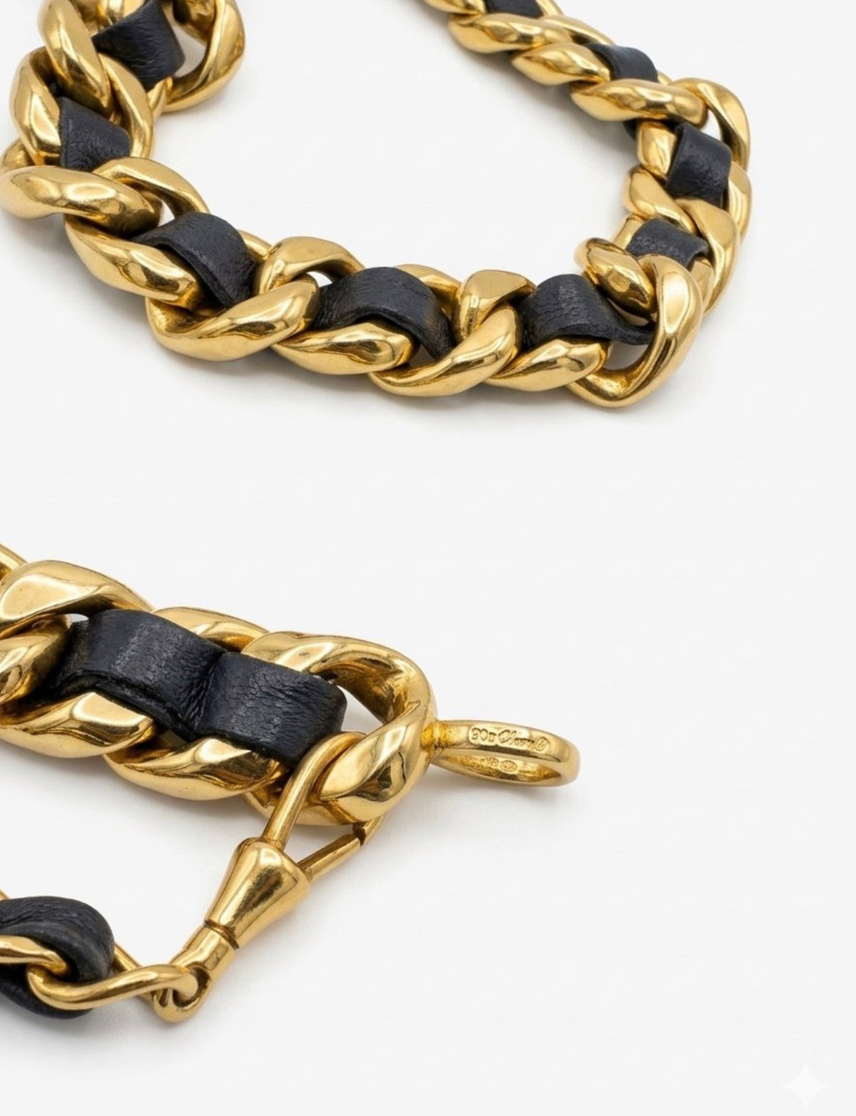 Heavy Chain Belt — Black Leather