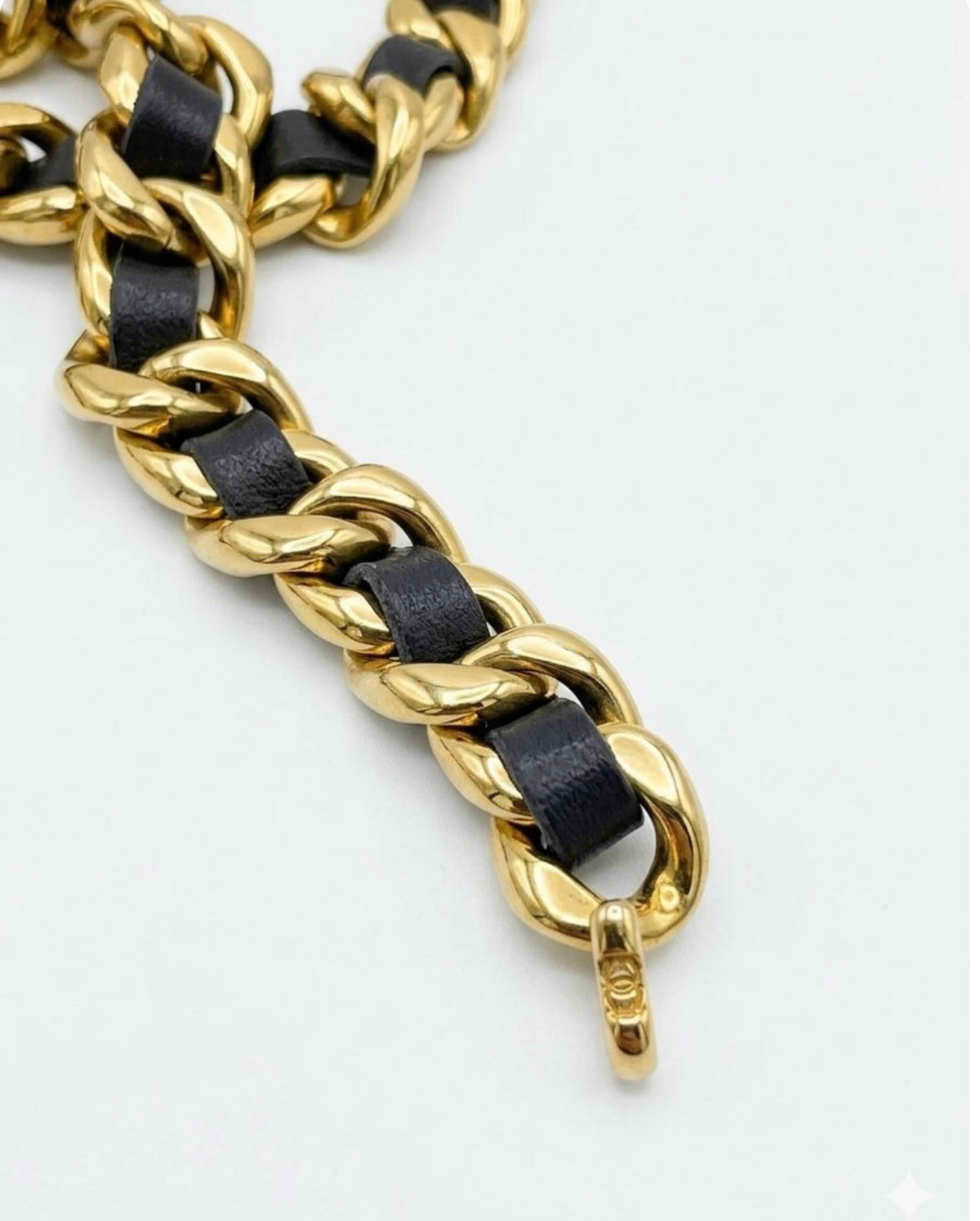 Heavy Chain Belt — Black Leather