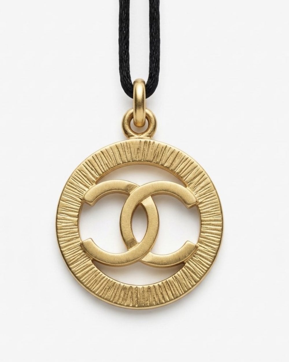 Halo Charm on cord, charm close-up — Maison Dorée vintage charm necklace